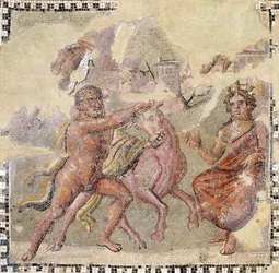 Herakles med den kretiske oksen, Ostia (mosaikk)