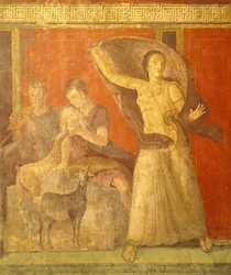 Innvielsesritualer fra Dionysos-kulten, freskomaleri fra Villa Dei Mysteri