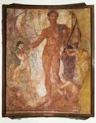 Italia, Campania, Ercolano-basilikaen, Theseus som dreper Minotauren (fresco)
