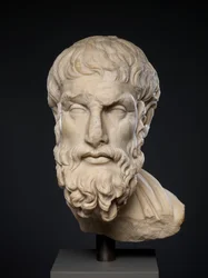 Marble head of Epikouros, 2nd century AD (marble)