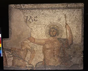 Mosaikk fra huset til Menander med Zevs, 3. - 4. århundre (kalkstein og marmortesserae)
