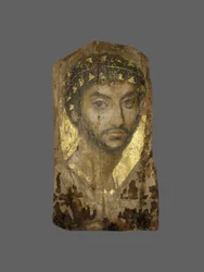 Mummiportrett av en mann, Egypt, Fayum-regionen