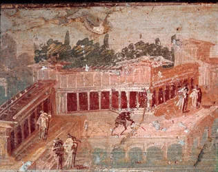 Panmusiker, blant nymfene, detalj (fresco