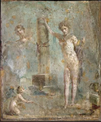 Romersk kunst: «Narkissos» - Freske fra Pompeii, Det nasjonale arkeologiske museet, Napoli
