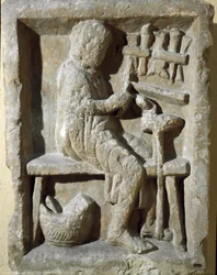 Romersk kunst: "" smed i arbeid"" 1. århundre e.Kr. Roma, Museo della Civilta Romana