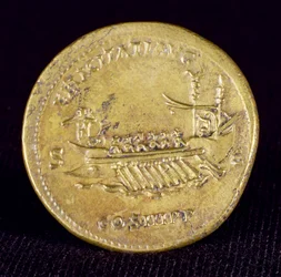 Sestertius av keiser Hadrian (76-138) fra Newcastle-Upon-Tyne, 132 e.Kr.
