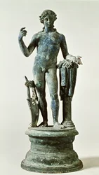 Statue av Apollon fra De røde veggenes hus, Pompeii, ca. 30 e.Kr.