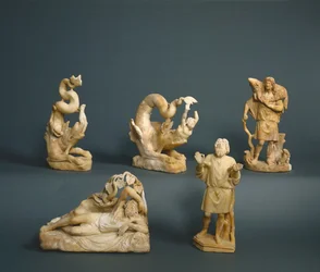 Jonah Swallowed, Jonah Cast Up, Jonah Under the Gourd Vine, Jonah Praying, 280-290 (marmor)