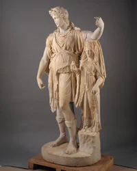 Statue of Dionysos leaning on a female figure ("Hope Dionysos"), 27 BC–68 AD (marble)