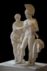 Art Rome Imperial Couple i mars og Venus (mellom 120 og 140 e.Kr.) skulptur