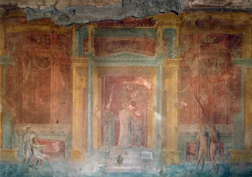 Freskomaleri som viser Iphigenia i Tyren, House of Pinarius Cerialis, Pompeii (Unescos verdensarv), Campania, Italia, romersk sivilisasjon