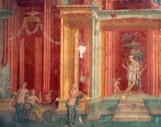 Italia, Napoli-provinsen, Campania-regionen, Pompeii, House of Loreio Tiburtino, Fresco