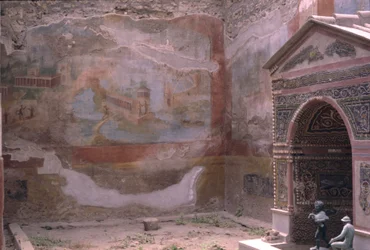 Pompeii, Casa de Diana og amfitrittfontene og veggmaleri, Italia (foto)