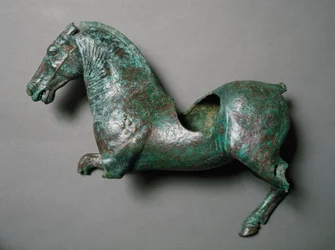 Romersk kunst: ""hest galopperende""" Bronseskulptur fra Cerro al Calvario.