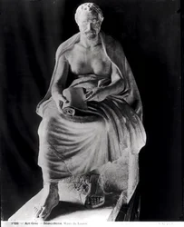 Sittende filosof, hvis hode antas å forestille Demosthenes (384-322 f.Kr.) (tilføyd senere), fra Villa Montalto-Negroni