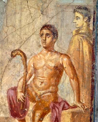 Selene og Endymion, freskomaleri fra House of Centenary, Pompeii, Campania, Roman Civilization