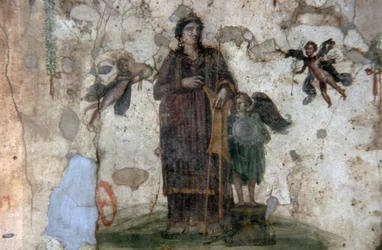 Venus Pompeiana, freskomaleri fra Teberna of the Four Gods, Via dell'Abbondanza, Pompeii (UNESCOs verdensarvliste