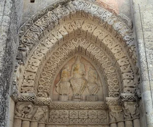 Kristus i herlighet mellom den hellige Paulus og den hellige Peter, falsk portal (skulptur