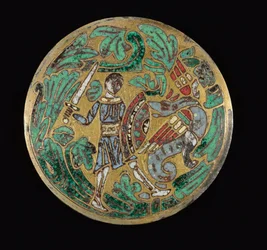 Kriger som kjemper mot en drage, ca. 1170-1180