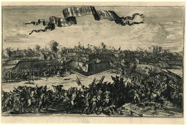 Erobringen av Coevorden 30. desember 1672 Erobringen av Coeverde med Cast[eel] (tittel på objekt)