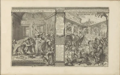 Historien om en embetsmann i Persia; Tid med meksikanerne Persisk historie / Histoire de Perse // Fjærmalerikunst / Art de peindre chés les Mexiquains (tittel på objekt) Les Indes Orientales et Occidentales et autres lieux (serietittel)