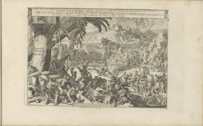 Spaanse wredheden i Vest-India Spaensche Tyrannyen in de Westindies / Tyranny of the Spanjors in the West Indies (tittel på objekt) Øst- og Vestindia og andre steder (serietittel)