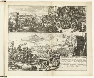 To skildringer av beleiringen av Antwerpen av hertugen av Parma, 1584-1585 Commencement du siege d