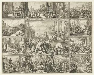Forfølgelse av protestanter i Frankrike etter opphevelsen av ediktet av Nantes, 1685-1686 Tyrann mot de reformerte i Vrankrijk (tittel på objekt)