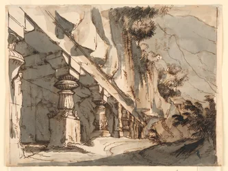 Scenedesign, hule og tempel
