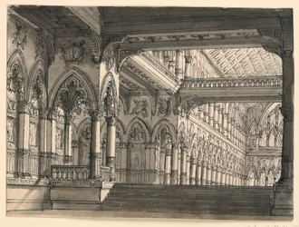 Scenedesign, interiør i Gothic Hall