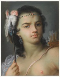 Tegning, personifiseringen av Amerika, før 1720