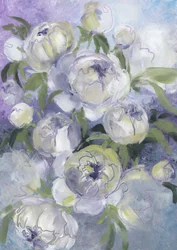 Myke pionblomster