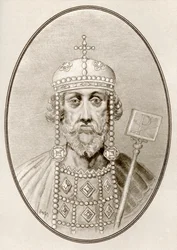 Konstantin den store, bilde fra Living Biography of Famous Rulers (gravering)