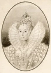 Elizabeth I, aka The Virgin Queen, Gloriana eller Good Queen Bess, fra Living Biography of Famous Rulers.