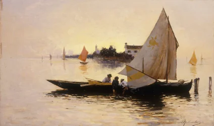 Venezia, The End of the Day (olje på panel)
