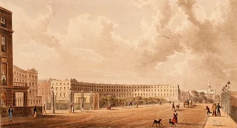 The Crescent, Portland Place, aquatint publisert i 1822