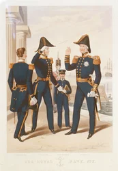 «Den kongelige marine. Nr. 2. Kommandør. Kaptein. Kadett. Admiral.»