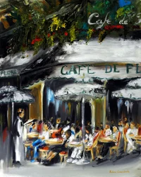 Cafe de Flore Paris, 2021 (olje på lerret)