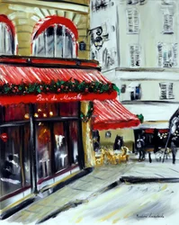 Jul på Bar Marche Paris, 2021 (olje på lerret)