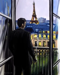 Parisisk ensomhet, 2025 (olje på lerret)