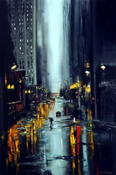 Lysene som skinner i New York, 2025 (olje på lerret)