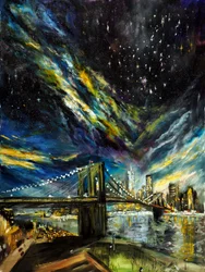 Under stjernene i New York, 2021 (olje på lerret)