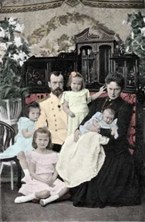 Familieportrett av tsar Nicholas II (1868-1918) Omtrent 1901-1902