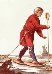 En ostiak som jakter hermelin