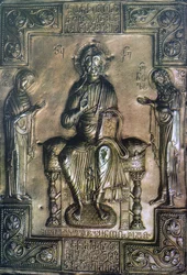 Gospelomslag fra Berta, sent på 1100-tallet (repousse gull)