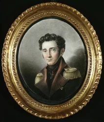Portrett av en russisk offiser, 1818 (wc på papir)