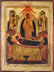 The Dormition of the Virgin (tempera og bladgull på panel)