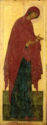 Jomfruen (tempera og bladgull på panel)