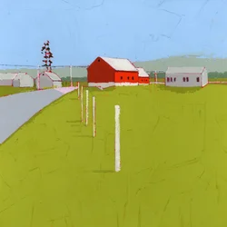 Rundt svingen, 2025 (akryl på treplate)