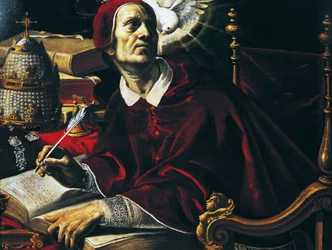 Saint Gregory Great, maleri av Rutilio Manetti (1571-1639), olje på lerret, 67x89 cm, Italia